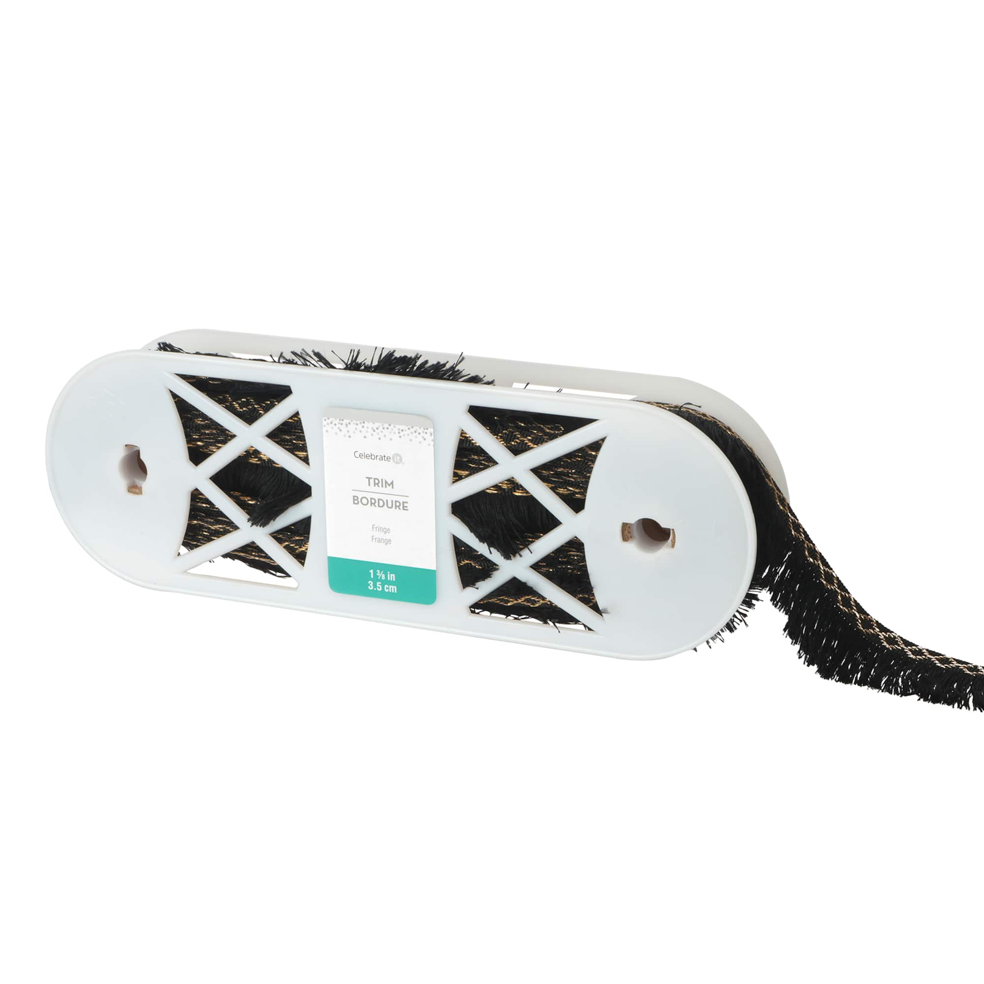 1.375" Black & Gold Tassel Fringe Trim by Celebrate It®